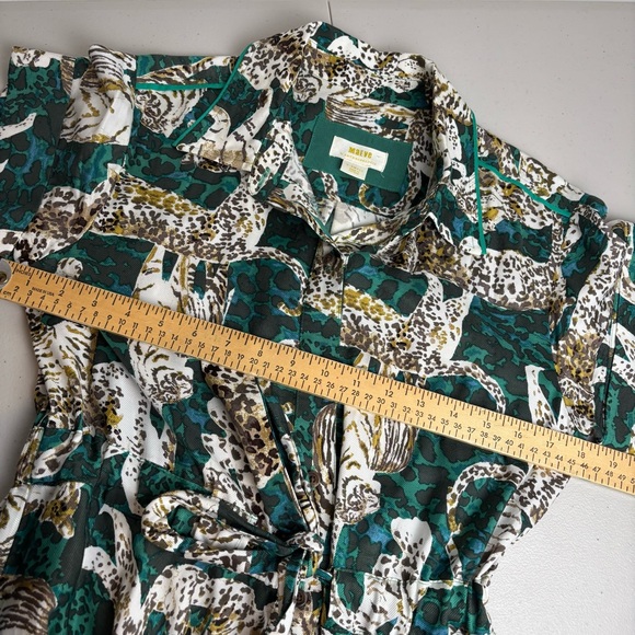 Maeve Anthropologie Shirtdress Tiger Big Cat Print size XS - Picture 9 of 10